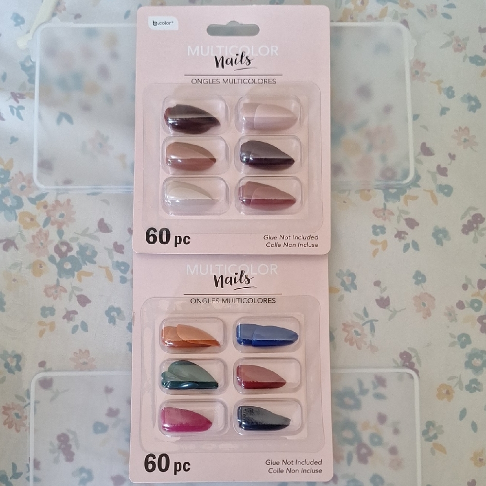 Pink and Purple Press-On Nails Set Vibrant and Easy to Apply